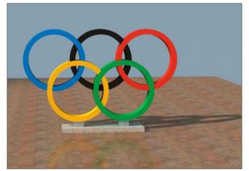 五華五環不銹鋼雕塑，現代景觀擺件，烤漆工藝制作