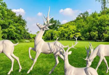 杭州梅花鹿雕塑定價，景觀概念，玻璃鋼梅花鹿雕塑預定