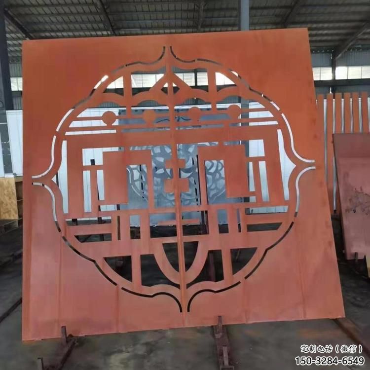 巴南鏤空景墻雕塑，耐候鋼鏤空工藝設計